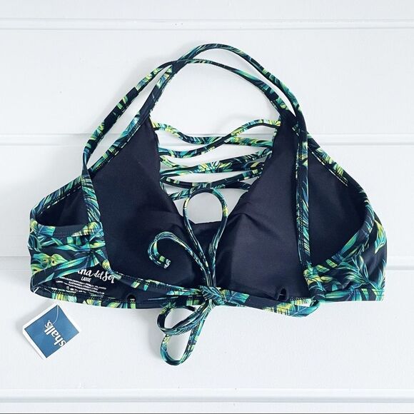 Cabana Del Sol Strappy Caged Tropical Print Bikini Top Large NWT - Picture 3 of 5